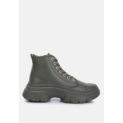 London Rag Womens Roxane Chunky Lace Up Boots 8