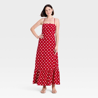 Women's Open-Back Maxi Dress - A New Day™ Red M