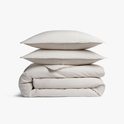 Full/Queen Relaxed Linen Duvet Cover & Sham Set Parchment - Parachute for Target