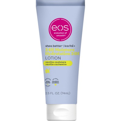 eos Mini Body Lotion - Vanilla Cashmere - Travel Size - 2.5 fl oz: Moisturizing, Whole Body Application, Bottle, Normal Skin