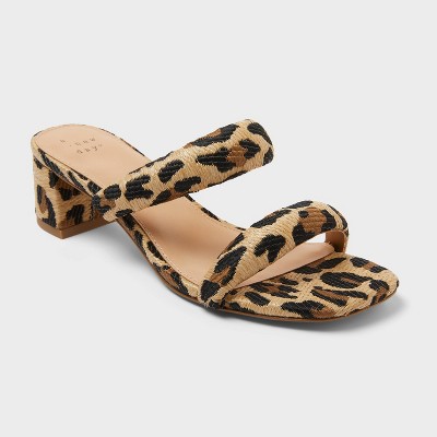 Women’s Tilda Puffy Strap Block Heels with Memory Foam Insole - A New Day™ Light Brown 9