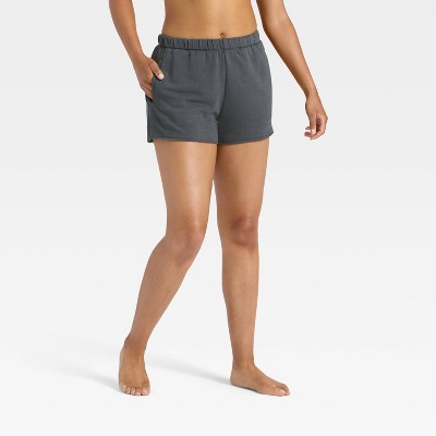 Women's PeachySoft French Terry Fleece Lounge Shorts - Wild Fable™ Black M