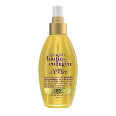 OGX Biotin & Collagen Weightless Hair Oil Mist - 4 fl oz: Damage Repair, Shine Enhancing, Paraben-Free