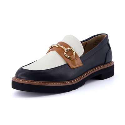 CUSHIONAIRE Women's Verve Slip on Loafer +Memory Foam Black/White 8