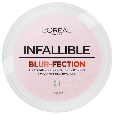 L'Oreal Paris Infallible Blur-fection Longwear Loose Setting Powder - Brightening Light Pink - 0.21oz