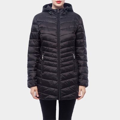 Rokka&Rolla Women's Light Long Coat Packable Puffer Jacket-Very Black, size Small
