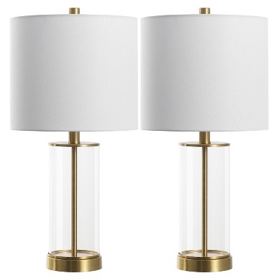Anders 22.25" Table Lamp (Set of 2) - TBL4620 - Clear/Brass - Safavieh