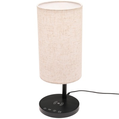 Excello Brands Wellness Series 5-Touch Fabric Shade LED Desk Lamp, 14", Black