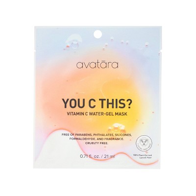 Avatara Vitamin C Water Gel Face Mask - 0.71 fl oz: Deep Hydration, Firming, Brightening, Calming