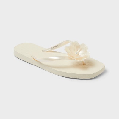 Women's Mazie Flip Flop Sandals - Shade & Shore™ Cream 8