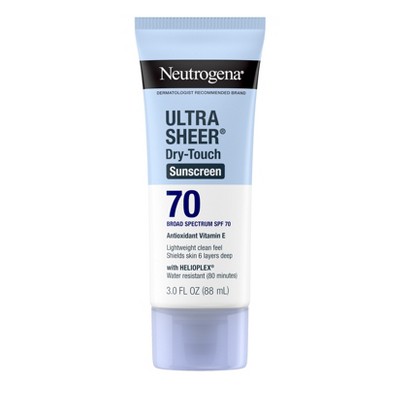 Neutrogena Ultra Sheer Dry Touch Sunscreen Lotion, SPF 70 - 3 fl oz: Noncomedogenic, PABA-Free, Face & Body Use