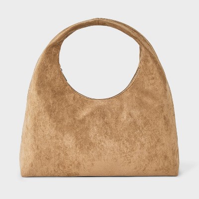 Faux Suede Soft Shoulder Bag - A New Day™ Tan