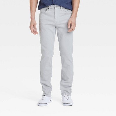 Men's Comfort Wear Slim Fit Jeans - Goodfellow & Co™ Light Gray 32x30: Mid Rise, Stretch Denim