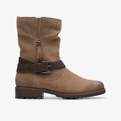 Clarks Womens Nissini Pearl Pebble Suede Boots 9 Wide