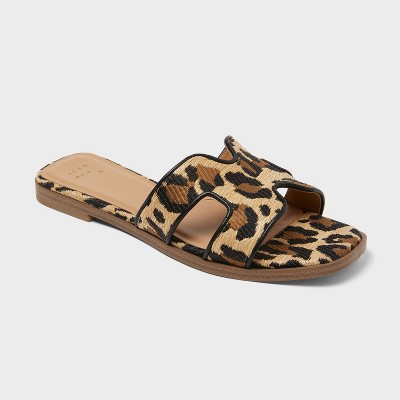 Women’s Nina Slide Sandals - A New Day™ Light Brown 8