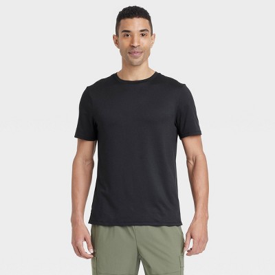Men's Short Sleeve Performance T-Shirt - All In Motion™ Black L: Moisture Wicking, Quick Dry, Jersey Fabric