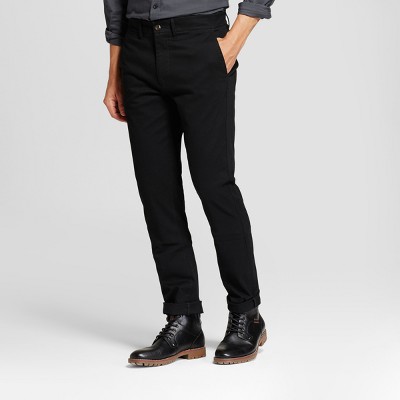 Men's Every Wear Slim Fit Chino Pants - Goodfellow & Co™ Black 28x30: Cotton Spandex Blend, Mid Rise