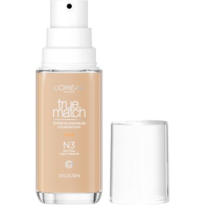 L'Oreal Paris True Match Super Blendable Foundation - N3 - 1 fl oz: Medium Coverage, Vegan, Finish, Liquid, All Skin Types
