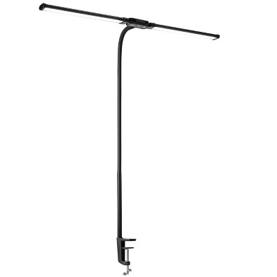 VEVOR LED Desk Lamp with Clamp, Double Head Architect Desk Lamp for Home Office, Eye-Caring Desk Light with 360° Adjustable Gooseneck,Black
