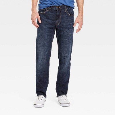 Men's Slim Straight Fit Jeans - Goodfellow & Co™ Dark Wash 32x30: Midweight Denim, Stretch Fabric