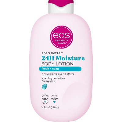 eos Shea Better 24H Moisture Body Lotion - Fresh & Cozy - 16 fl oz: Hypoallergenic, Whole Body, Pump Bottle, Normal to Dry Skin
