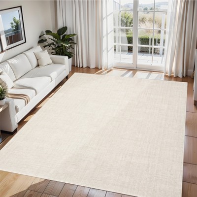 Garvee Washable Living Room Rugs, Farmhouse Rug Modern Solid Carpet, Soft Non Slip Low Pile Rug for Bedroom Dining Room, 10'x13'