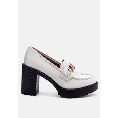 London Rag Womens Sachs Block Heeled Chunky Loafers 10