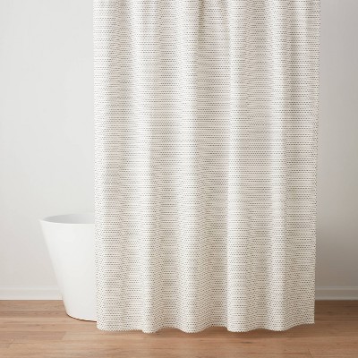 Woven Dot Line Shower Curtain Ivory/Black - Threshold™