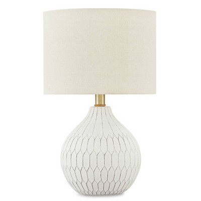 Wardmont Ceramic Table Lamp White - Signature Design by Ashley: Antique Finish, Drum Shade, UL Listed