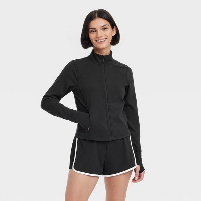 Women's Dynamic Flex Full Zip Jacket - All In Motion™ Black S: Lightweight, Moisture-Wicking, UPF 50+, Stretch Cuffs