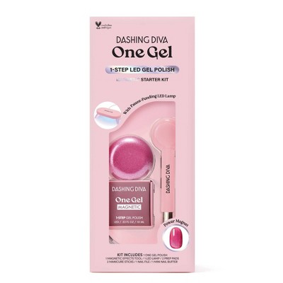 Dashing Diva One Gel Magnetic Starter Kit - Villainous - 9ct: Vegan, Gloss, Shimmer, Nail Care