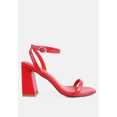 London Rag Womens Mooncut Ankle Strap Block Heel Sandals 8