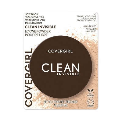 COVERGIRL Clean Invisible Loose Powder - Translucent Light - 0.63oz: Paraben-Free, Noncomedogenic, Vegan, All Skin Types
