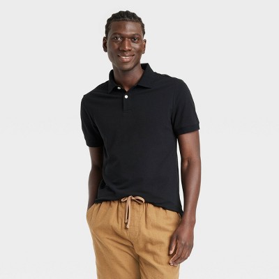 Men's Every Wear Polo Shirt - Goodfellow & Co™ Black L: Standard Fit, Short Sleeve