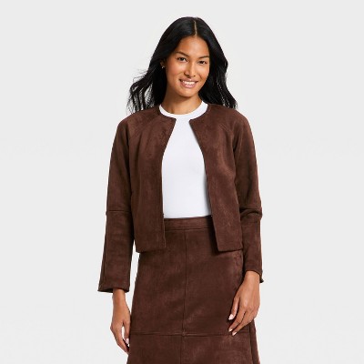 Women's Suede Jacket - A New Day™ Brown S