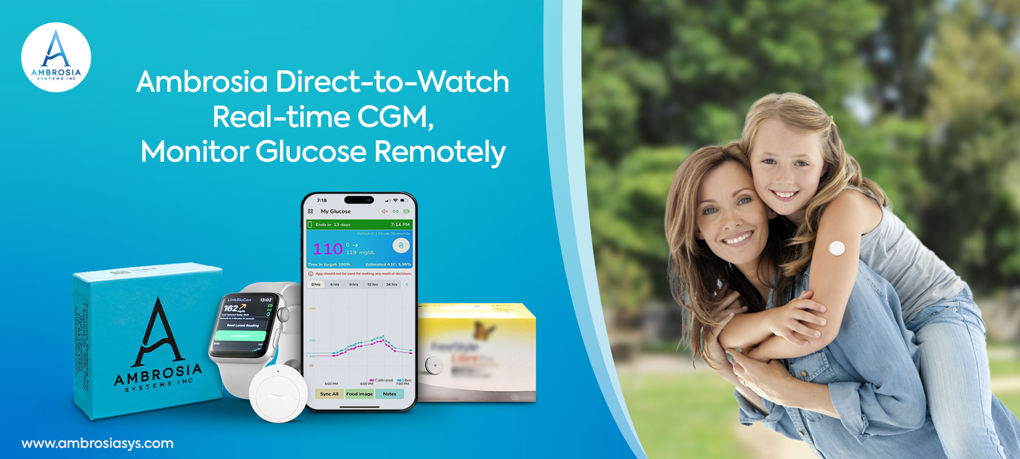 Ambrosia Real-time CGM (12 Months Service, with Libre)