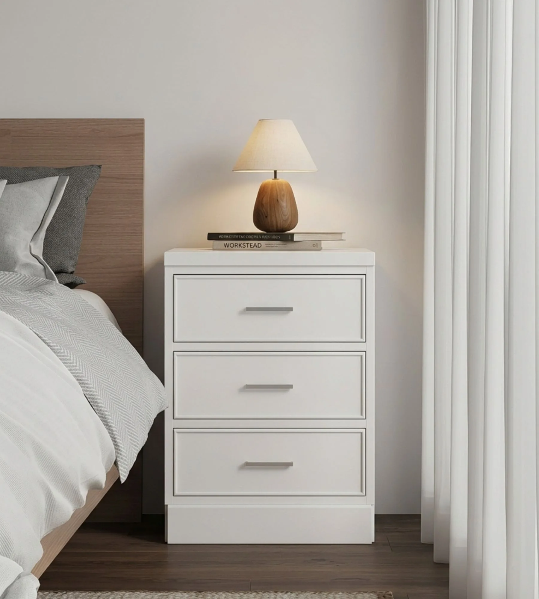 ARIEL Stafford 24 Inch 3-Drawer Base Cabinet In White