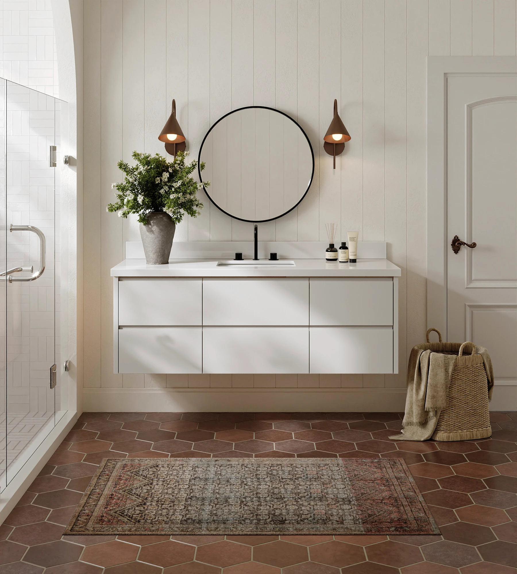 ARIEL West 61 Inch Single Rectangular Sink Floating Bathroom Vanity With Pure White Quartz Countertop 1.5 Inch In Warm White